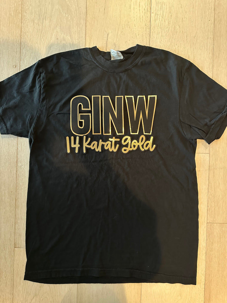 GINW 14 KARAT GOLD - BLACK COMFORT COLORS TEE