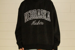 EMBROIDERED NEBRASKA HUSKERS - BLACK MOCKNECK