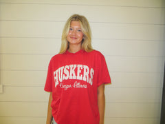 HUSKERS + LOCATION (dallas, vegas, or chicago) - RED TEE