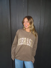 PATCHWORK NEBRASKA - TAUPE CREW