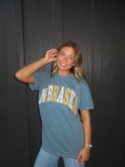PATCHWORK NEBRASKA - ICE BLUE TSHIRT