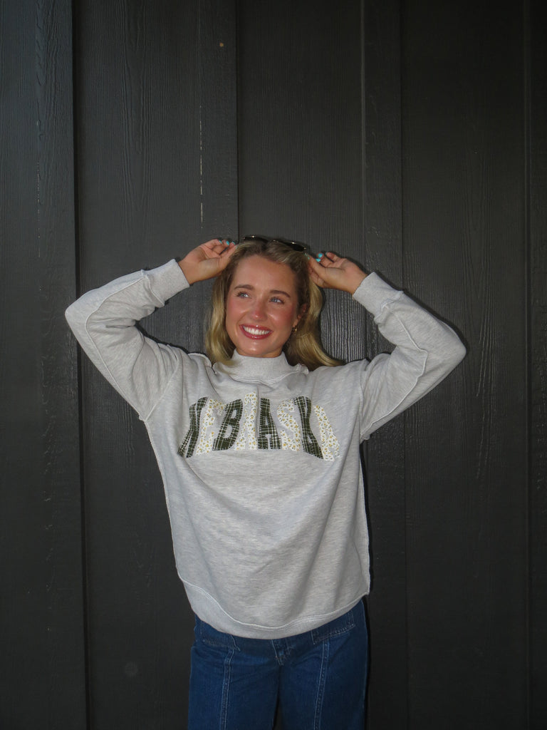 FALL PATCHWORK NEBRASKA - GREY MOCKNECK