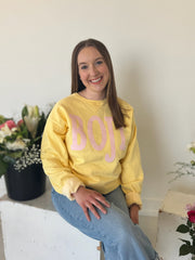 PINK GINGHAM BOJI - YELLOW COMFORTWASH CREW