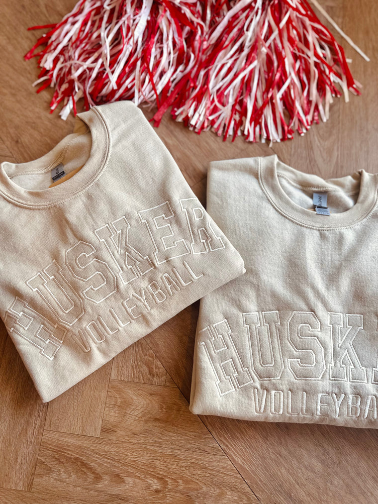 EMBROIDERED HUSKER VOLLEYBALL - SAND CREW