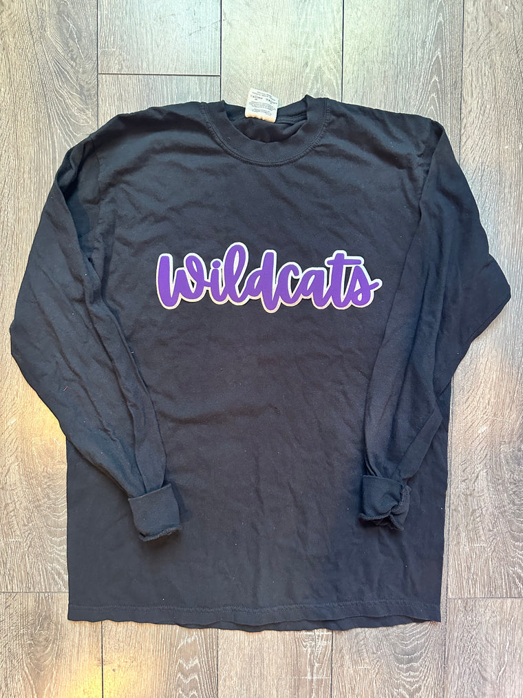 WILDCATS - BLACK COMFORT COLORS LONG SLEEVE