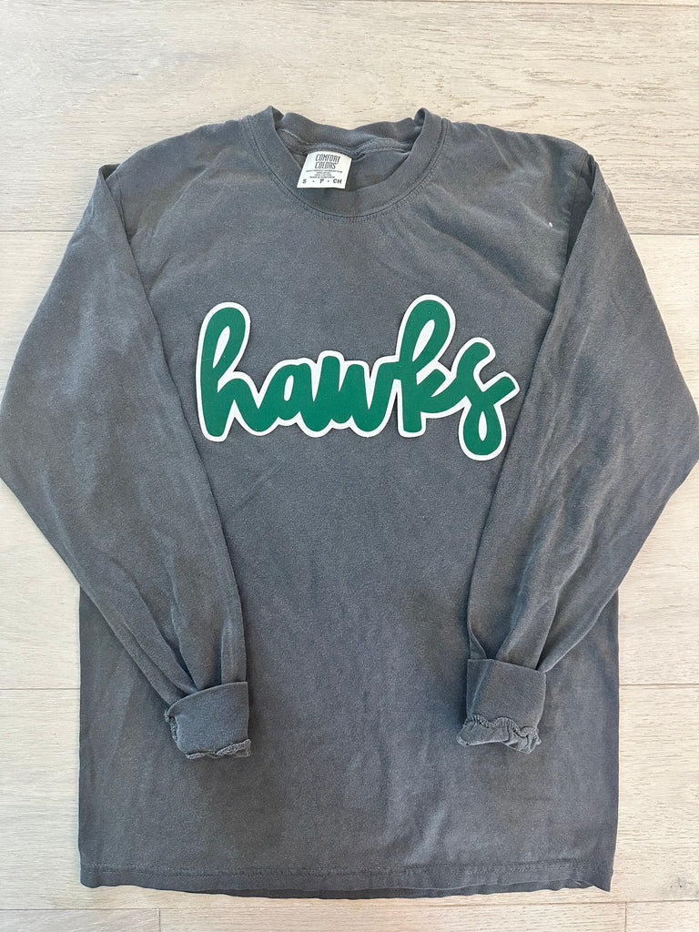 HAWKS - GREY COMFORT COLORS LONG SLEEVE