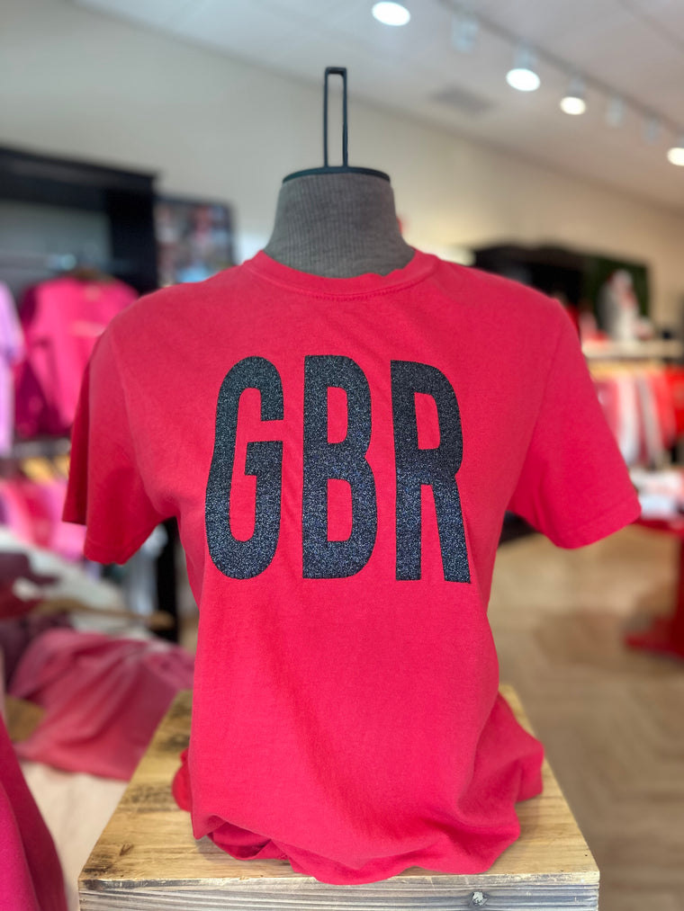 BLACK SPARKLE GBR - RED TEE