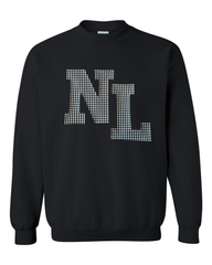 BLACK/WHITE GINGHAM NL - BLACK GILDAN CREW - YOUTH + ADULT