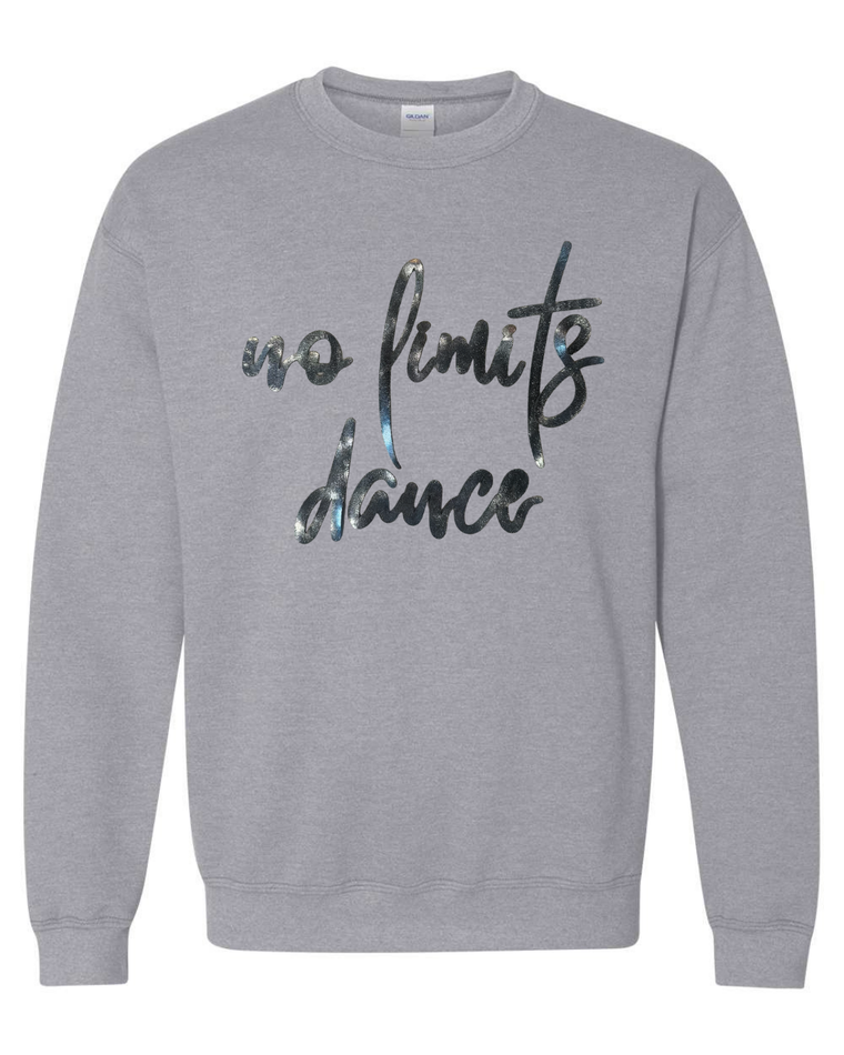 BLACK METALLIC NO LIMITS DANCE - SPORT GREY GILDAN CREW - YOUTH + ADULT