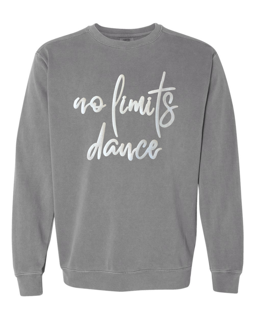 WHITE SPARKLE NO LIMITS DANCE - GREY COMFORT COLORS CREW