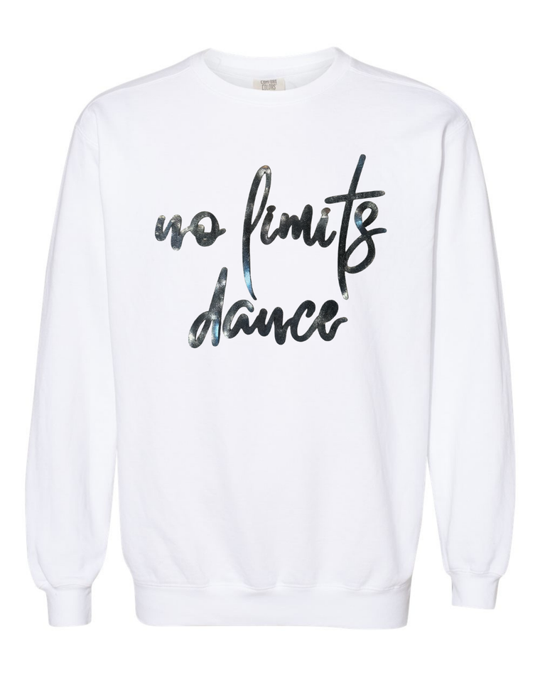 BLACK METALLIC NO LIMITS DANCE - WHITE COMFORT COLORS CREW