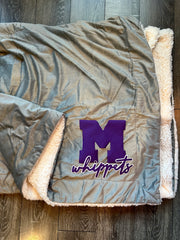 M WHIPPETS - GREY SHERPA BLANKET