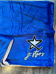 JR. STARS w/ STARS LOGO - BLUE SHERPA BLANKET