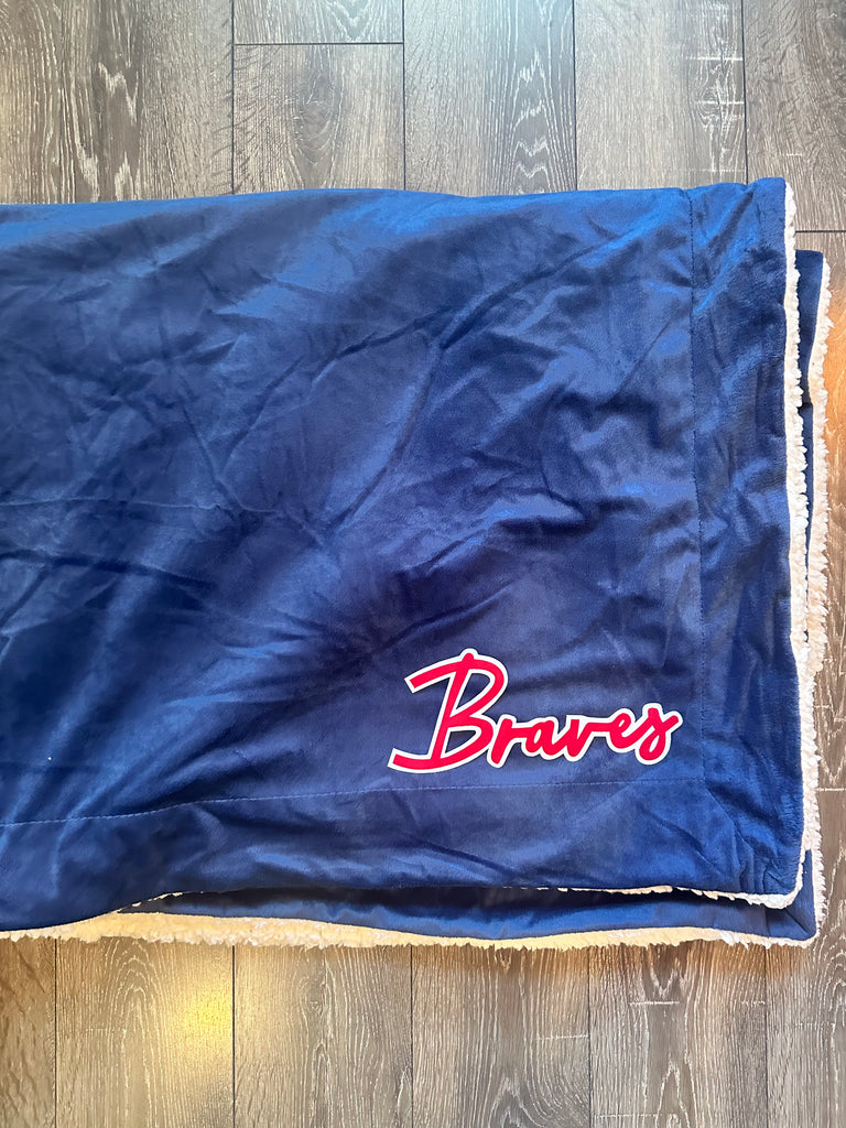 DAINTY BRAVES - NAVY SHERPA BLANKET