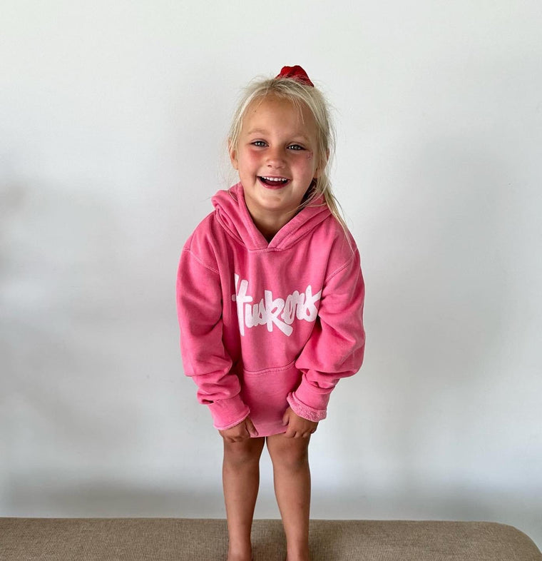 HUSKERS - PINK HOODIE - YOUTH