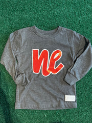 CURSIVE NE - GRAY LONG SLEEVE - TODDLER **