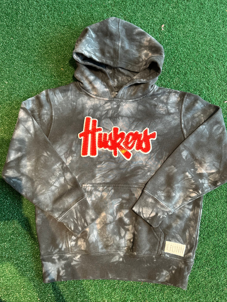 HUSKERS - BLACK DYED HOODIE - YOUTH **