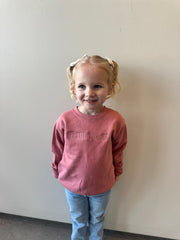 EMBROIDERED BE THE LIGHT - MAUVE CREWNECK (TODDLER + YOUTH + ADULT)