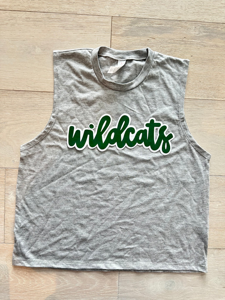 MODERN WILDCATS - GREY CROP MUSCLE TANK