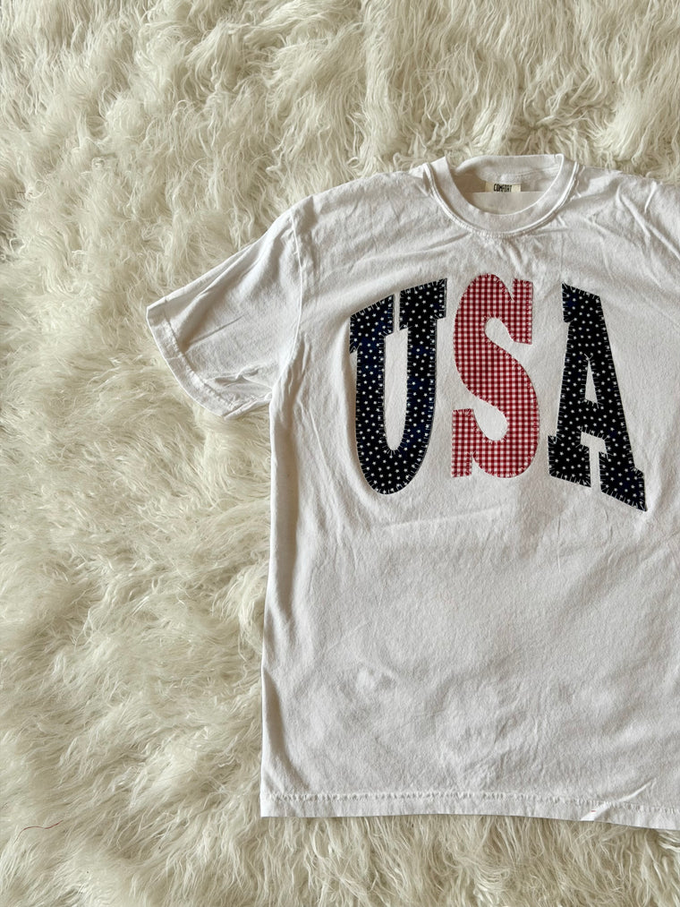 PATCHWORK USA - WHITE TSHIRT