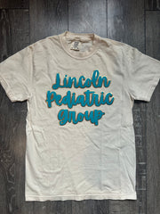 TEAL/GOLD METALLIC LINCOLN PEDIATRIC GROUP - IVORY COMFORT COLORS TEE
