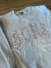 BLUE FLORAL BCHS - LIGHT BLUE CREWNECK