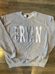 PATCHWORK BRYAN - SPORT GREY CREWNECK