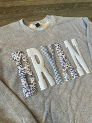 PATCHWORK BRYAN - SPORT GREY CREWNECK