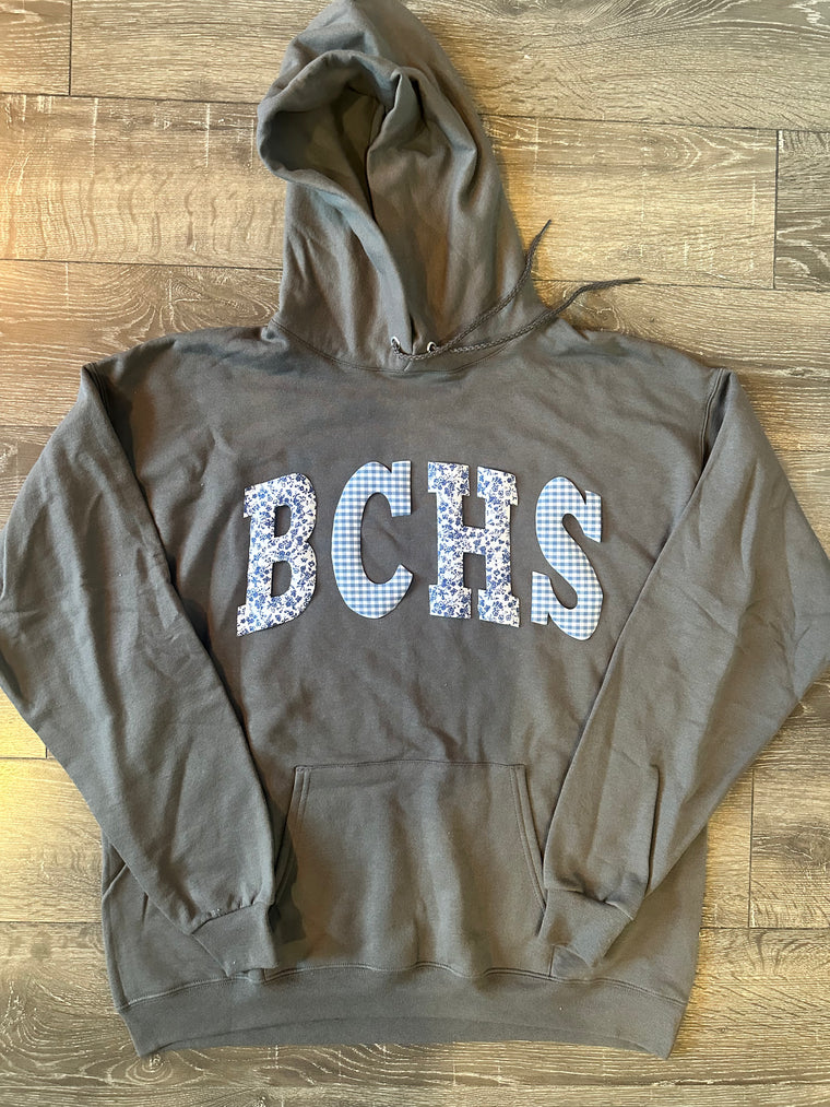 PATCHWORK BCHS  - CHARCOAL HOODIE