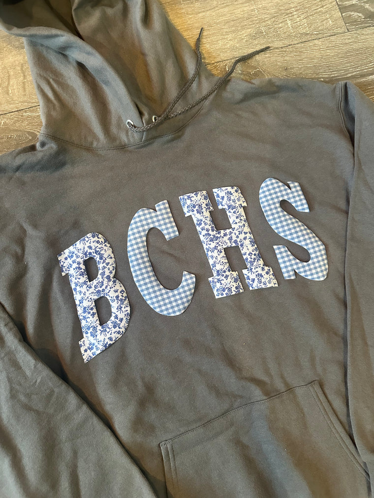 PATCHWORK BCHS  - CHARCOAL HOODIE