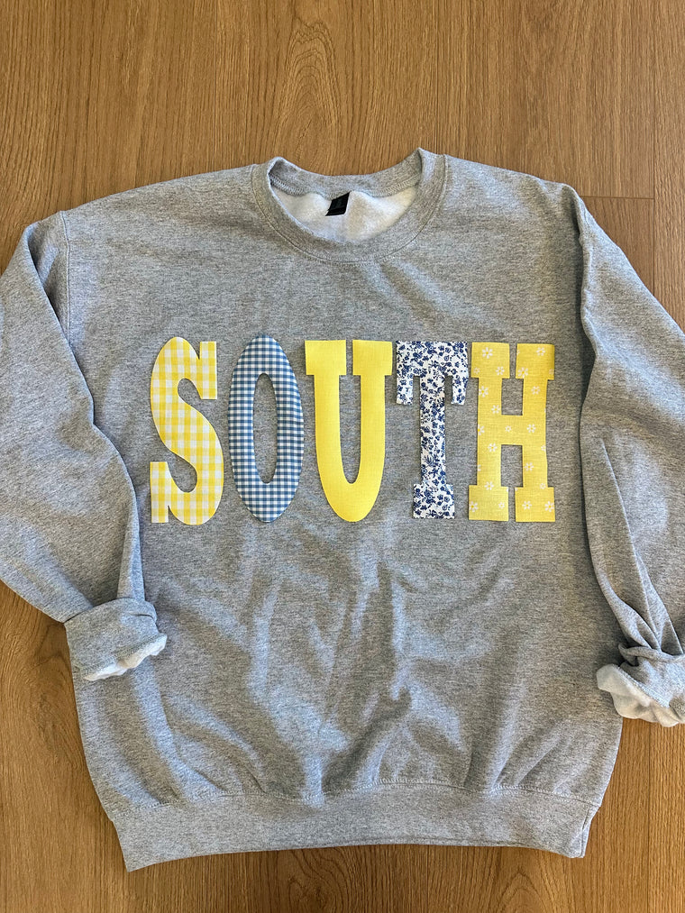 PATCHWORK SOUTH  - SPORT GREY CREWNECK