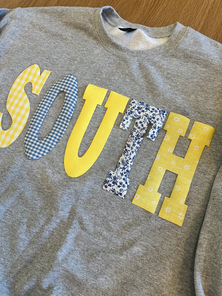 PATCHWORK SOUTH  - SPORT GREY CREWNECK