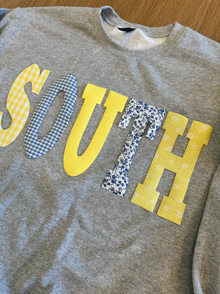 PATCHWORK SOUTH  - SPORT GREY CREWNECK