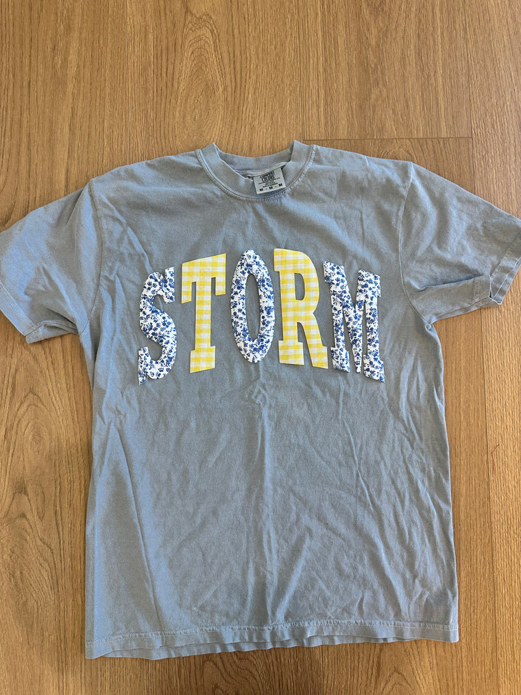 PATCHWORK STORM - WASHED DENIM TEE