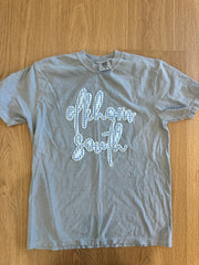 CURSIVE BLUE GINGHAM/LIGHT BLUE ELKHORN SOUTH - WASHED DENIM TEE