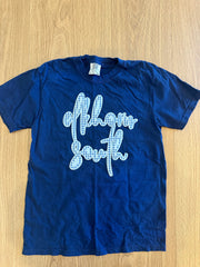 CURSIVE BLUE GINGHAM/LIGHT BLUE ELKHORN SOUTH - TRUE NAVY TEE