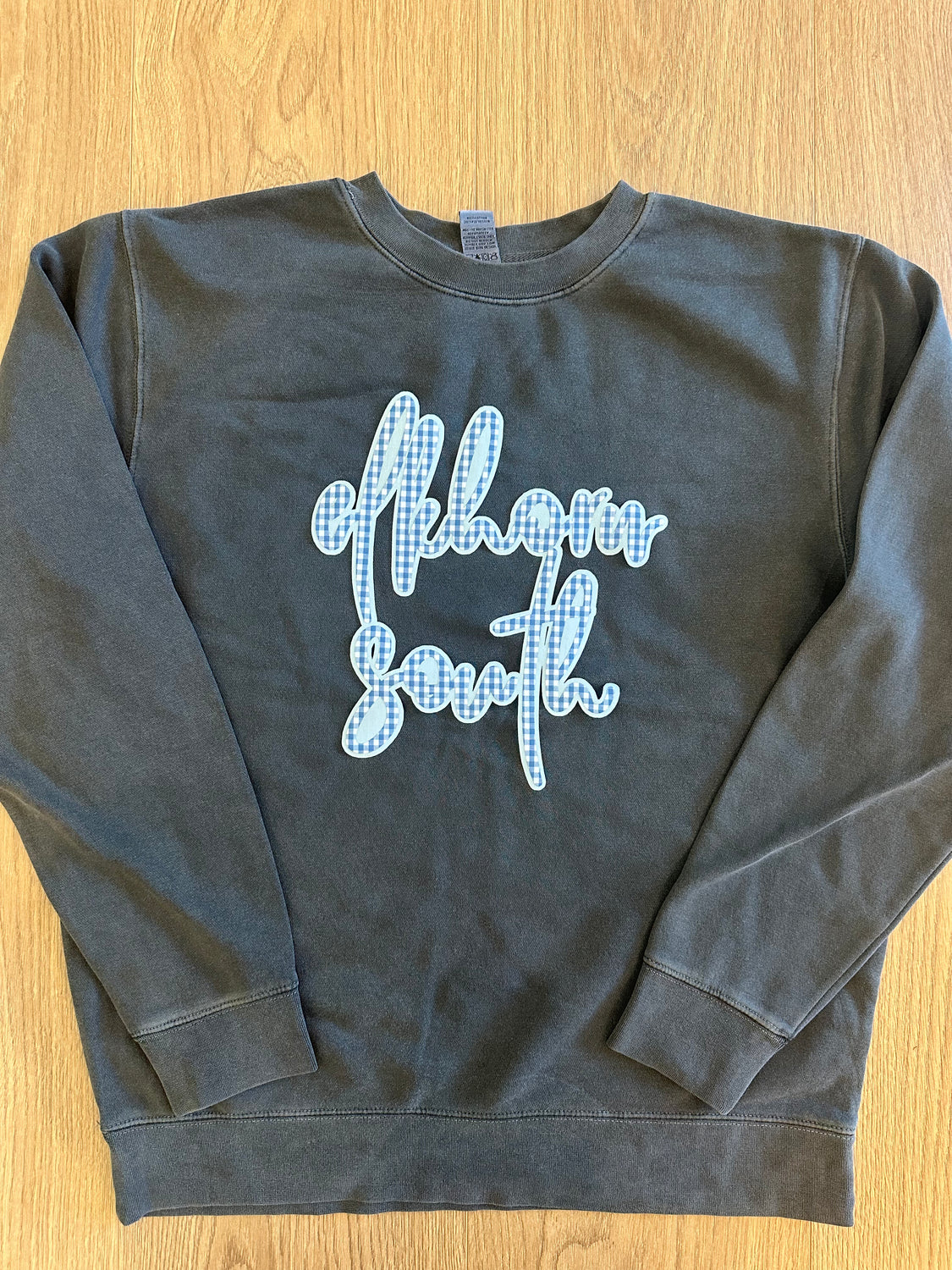 BLUE GINGHAM/LIGHT BLUE ELKHORN SOUTH -  PEPPER COMFORT COLORS CREW