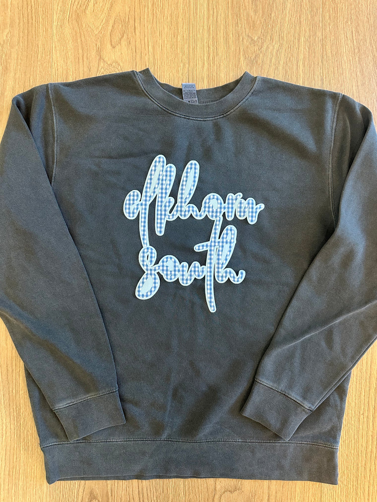 BLUE GINGHAM/LIGHT BLUE ELKHORN SOUTH -  PEPPER COMFORT COLORS CREW