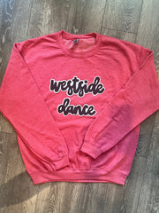 BLACK/WHITE WESTSIDE DANCE - HEATHER RED GILDAN CREW