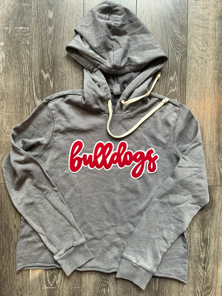 RED/WHITE BULLDOGS - GREY LIGHTWEIGHT HOODIE