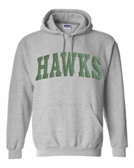GREEN/WHITE TINY POLKA DOT HAWKS - SPORT GREY HOODIE (YOUTH + ADULT)