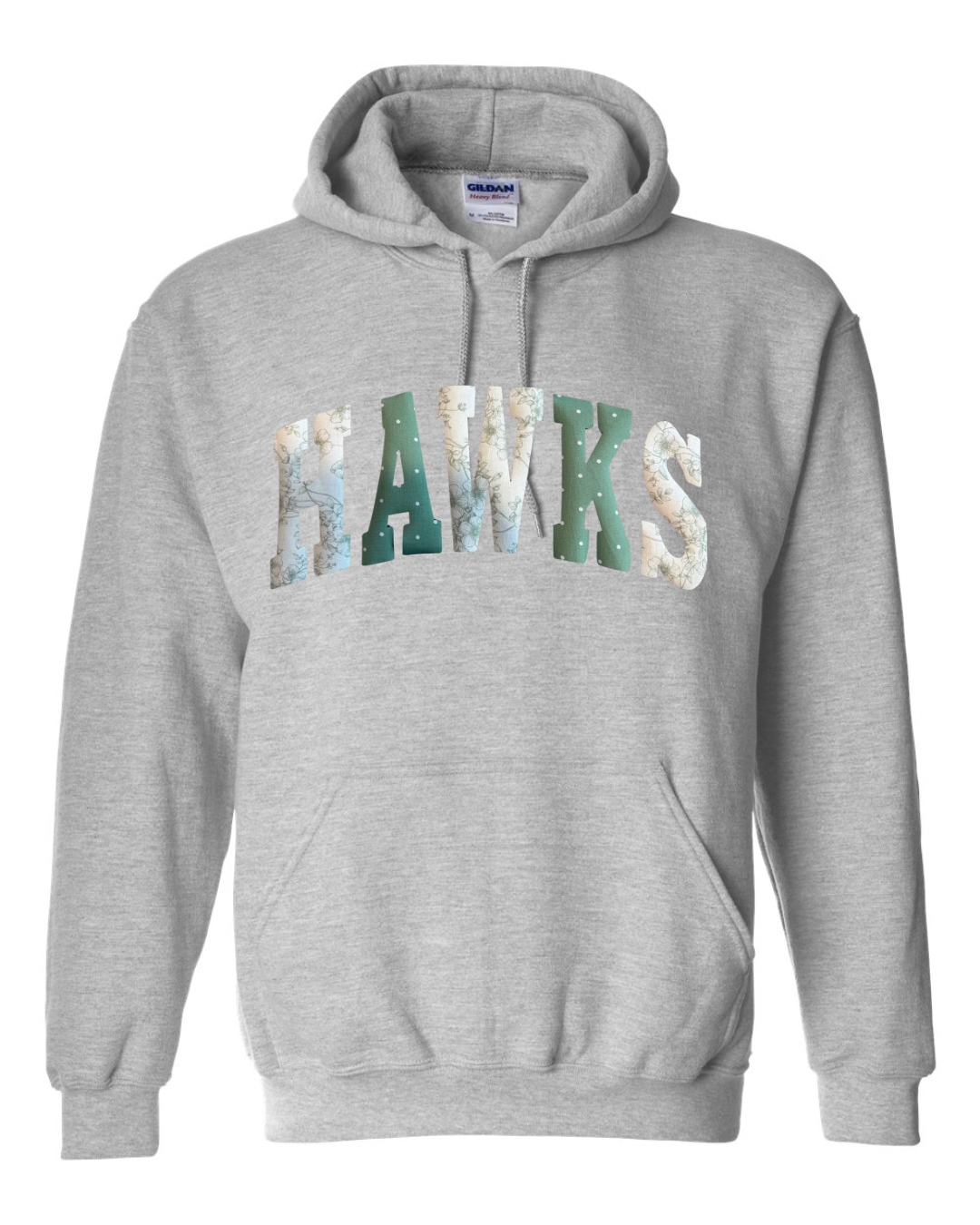PATCHWORK HAWKS - SPORT GREY HOODIE (YOUTH + ADULT)