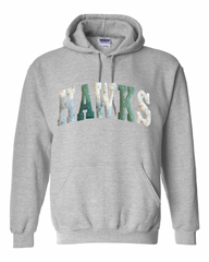 PATCHWORK HAWKS - SPORT GREY HOODIE (YOUTH + ADULT)