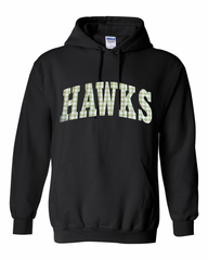 LIGHT GREEN GINGHAM HAWKS - BLACK HOODIE (YOUTH + ADULT)