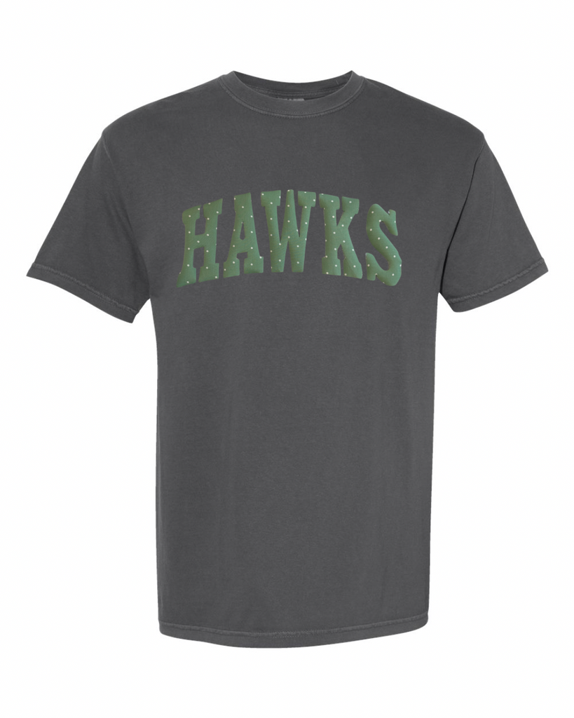 GREEN/WHITE POLKA DOT HAWKS - PEPPER TSHRT (YOUTH + ADULT)