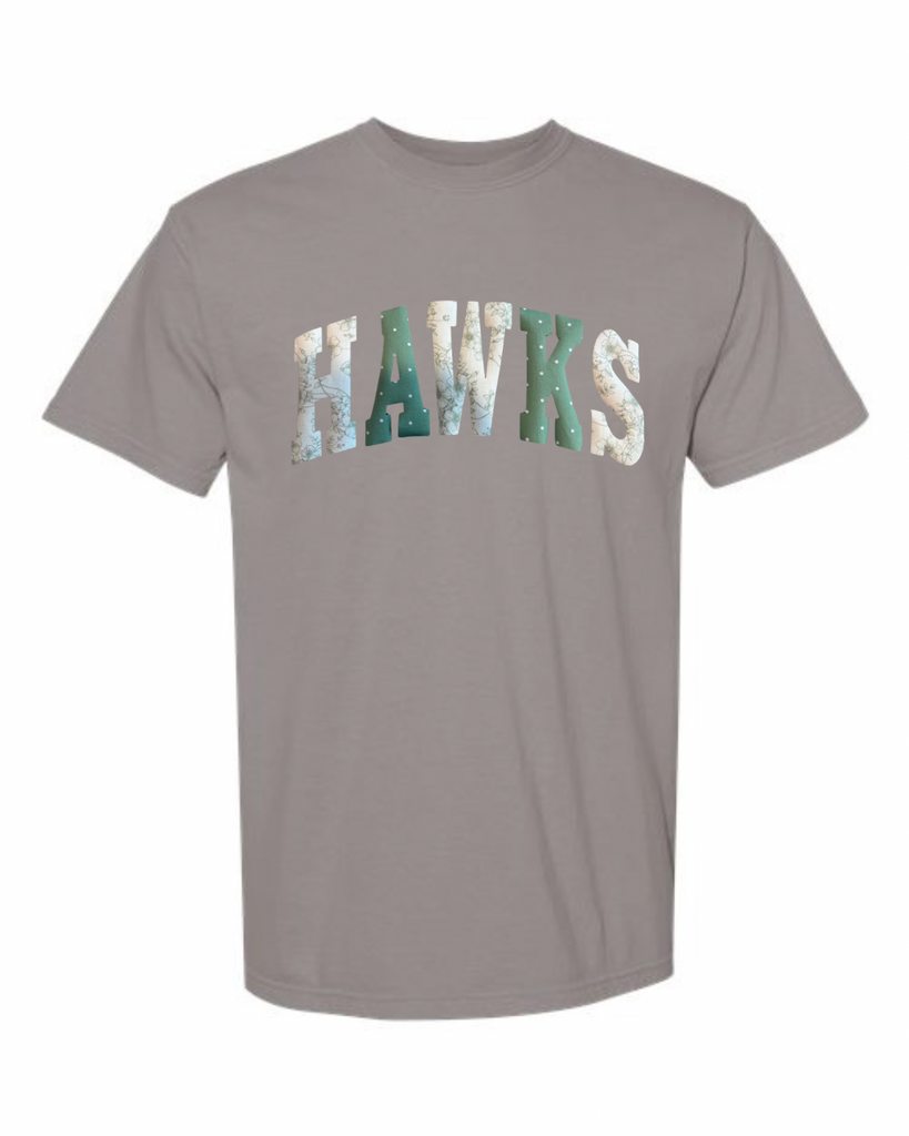 PATCHWORK HAWKS - GREY TSHRT (YOUTH + ADULT)