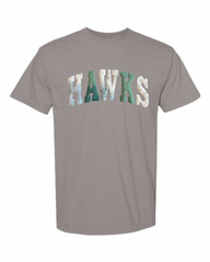 PATCHWORK HAWKS - GREY TSHRT (YOUTH + ADULT)