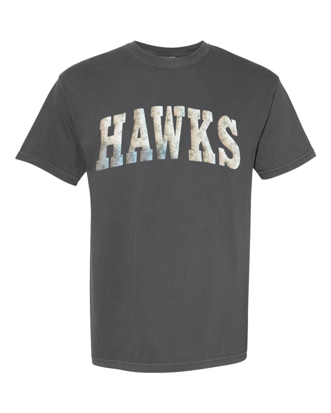 LIGHT GREEN FLORAL HAWKS - PEPPER TSHRT (YOUTH + ADULT)