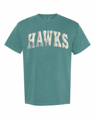 LIGHT GREEN FLORAL HAWKS - EMERALD TSHRT (YOUTH + ADULT)