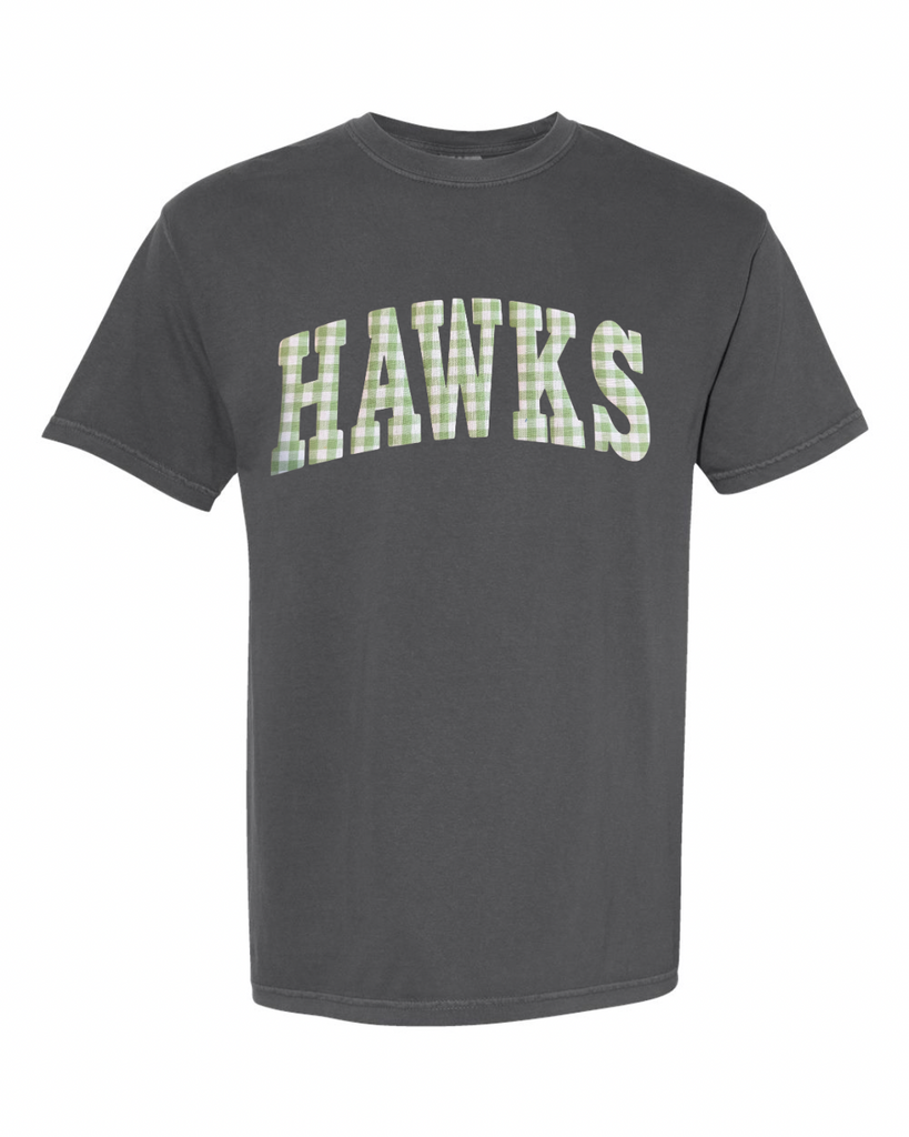 LIGHT GREEN GINGHAM HAWKS - PEPPER TSHRT (YOUTH + ADULT)